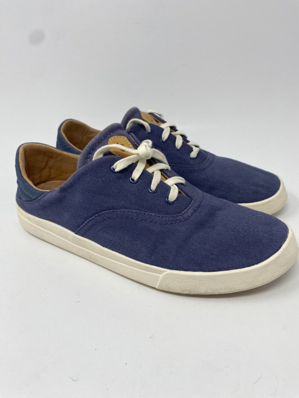 OluKai Kohu Sneakers Shoes Womens 10 Navy Blue Canvas Casual Tennis Lace Up